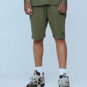 Olive Green Men's Shorts fly supply Sz various